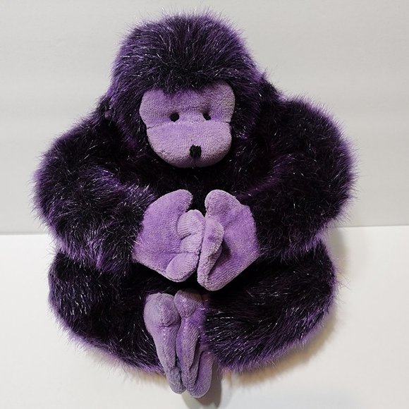 Berkeley Deigns 8" Purple Stuffed Monkey year 2002 Plush Monkey - Picture 1 of 10